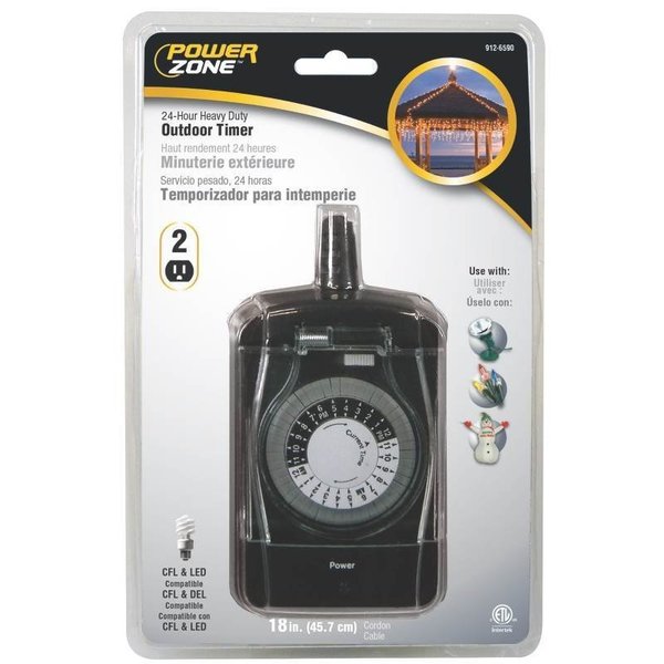 Powerzone Timer Outdr 24Hr Hd 2Out Mech TNO24111